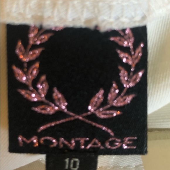 VTG Montage High Waisted Crop Pant White Sz. 10 Rhinestone Grommets Embellished - Picture 7 of 7